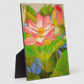 ロータスピンク《植物》スイレンの水彩画絵画像 フォトプラーク (側面)