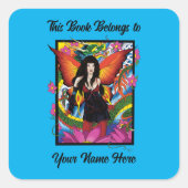 ロータスフェアリー中国のウォータードラゴン蔵書票 スクエアシール (正面)