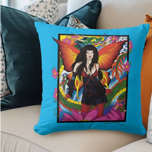 ロータスフェアリー中国のウォータードラゴン クッション