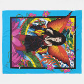 ロータスフェアリー中国のウォータードラゴン フリースブランケット (正面(横))