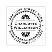 ロータスフラワクラシックー縁どーサークル差出人住所 セルフインキングスタンプ (デザイン)