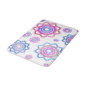 ロータスフラワシンプルーカラフルピンクパステルグリーン バスマット (アングル)