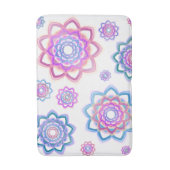 ロータスフラワシンプルーカラフルピンクパステルグリーン バスマット (正面縦)