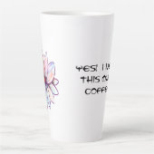 ロータスフラワーと姿勢ラテ カフェラテマグ (正面)