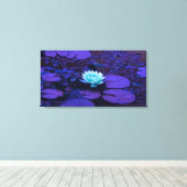 ロータスフラワーアートマジカルカラーズターコイズ紫 キャンバスプリント (インサイチュ (ウッドフロア))