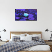 ロータスフラワーアートマジカルカラーズターコイズ紫 キャンバスプリント (インサイチュ (寝室))