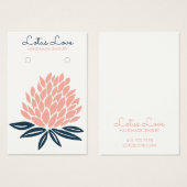 ロータスフラワーイヤリングネックレスジュエリーディスプレイカード (正面&裏面)