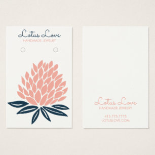 ロータスフラワーイヤリングネックレスジュエリーディスプレイカード