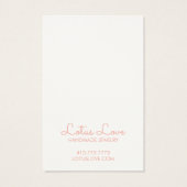 ロータスフラワーイヤリングネックレスジュエリーディスプレイカード (裏面)