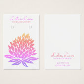 ロータスフラワーイヤリングネックレスジュエリーディスプレイカード (正面&裏面)