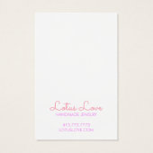 ロータスフラワーイヤリングネックレスジュエリーディスプレイカード (裏面)