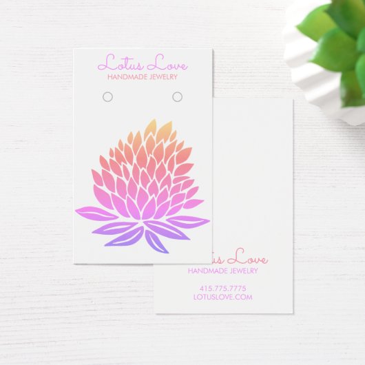 ロータスフラワーイヤリングネックレスジュエリーディスプレイカード (デスク)