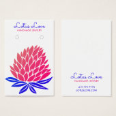 ロータスフラワーイヤリングネックレスジュエリーディスプレイカード (正面&裏面)