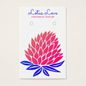 ロータスフラワーイヤリングネックレスジュエリーディスプレイカード (正面)