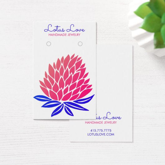 ロータスフラワーイヤリングネックレスジュエリーディスプレイカード (デスク)