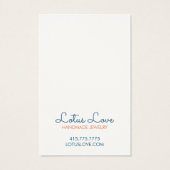 ロータスフラワーイヤリングネックレスジュエリーディスプレイカード (裏面)