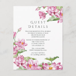 ロータスフラワーインディアン結婚ズゲスト詳細 エンクロージャーカード