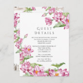 ロータスフラワーインディアン結婚ズゲスト詳細 エンクロージャーカード (正面/裏面)