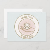 ロータスフラワーインハンド美しいデイスパ ポストカード (正面/裏面)