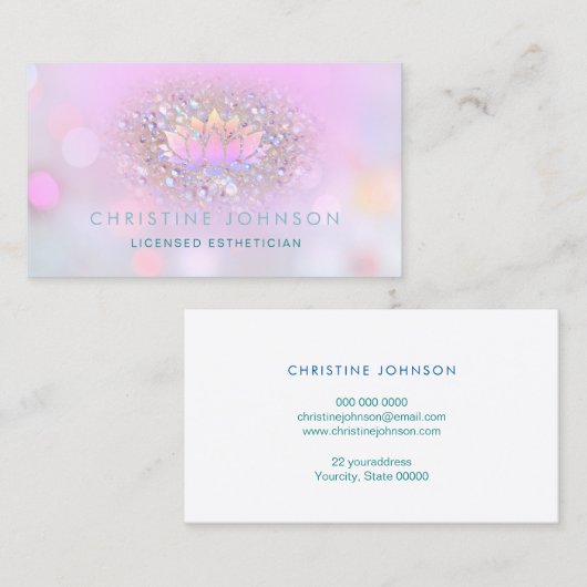 ロータスフラワーエステティシャンサロンスパ 名刺 (正面/裏面)