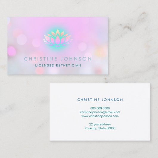 ロータスフラワーエステティシャンサロンスパ 名刺 (正面/裏面)