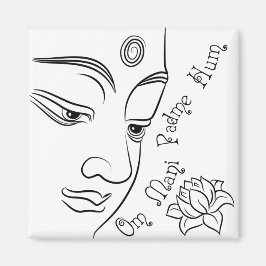 ロータスフラワーオムマニパドメフムブラック マグネット