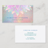 ロータスフラワーオンパステルカラーグリッター 名刺 (正面/裏面)