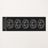 ロータスフラワーシンボル白黒名パーソナライズされた ヨガマット (裏面(横))