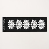 ロータスフラワーシンボル白黒 パーソナライズされた ヨガマット (裏面(横))