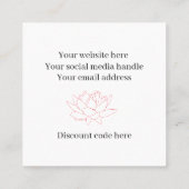 ロータスフラワージュエリージュエラーロゴ割引コード スクエア名刺 (裏面)