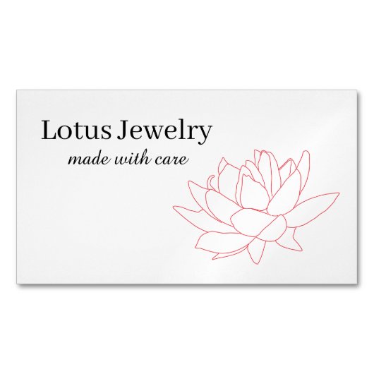 ロータスフラワージュエリージュエラーロゴ割引コード マグネット名刺 (正面)