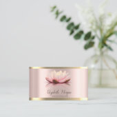 ロータスフラワーストライプ金ゴールドバラ金ゴールドヨガインストラクター 名刺 (スタンド正面)