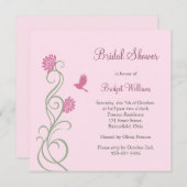 ロータスフラワーズブライダルシャワー(ピンク) 招待状 (正面/裏面)