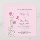 ロータスフラワーズ結婚式招待状（ピンク） 招待状 (正面/裏面)