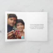 ロータスフラワータージマハルインディアン結婚の写真 サンキューカード (内部)