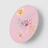 ロータスフラワーデザイン ラウンド壁時計 (傾斜)