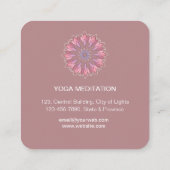 ロータスフラワーバラ金ゴールドエレガントヨガ瞑想 スクエア名刺 (裏面)