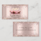 ロータスフラワーバラ金ゴールドグリッターダストヨガ 名刺 (正面/裏面)