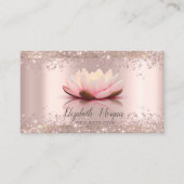 ロータスフラワーバラ金ゴールドグリッターダストヨガ 名刺 (正面)