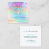 ロータスフラワーパステルカラーエステティシャン スクエア名刺 (正面/裏面)