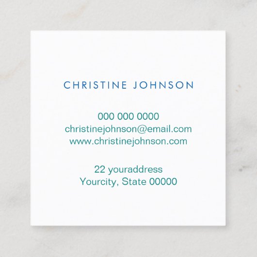 ロータスフラワーパステルカラーエステティシャン スクエア名刺 (裏面)