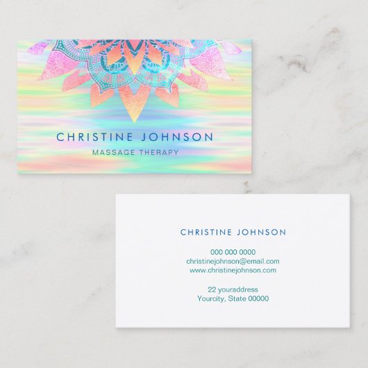 ロータスフラワーパステルカラーデザイン 名刺 (正面/裏面)