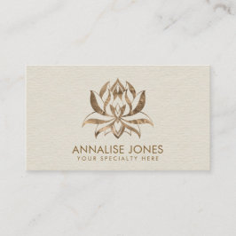 ロータスフラワーパステル金ゴールドオンキャンバス 名刺