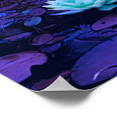 ロータスフラワーパープルブルーターコイズフローラ池禅 ポスター (角)