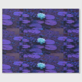 ロータスフラワーパープルブルーターコイズフローラ池禅 ラッピングペーパー (フラット)