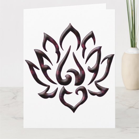 ロータスフラワーパープルユニバースグリーティングカード カード (正面)