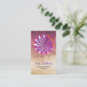 ロータスフラワーパープルヨガ瞑想ホリスティック 名刺 (スタンド正面)