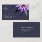 ロータスフラワーパープルロゴヒーリングセラピーヨガ 名刺 (正面/裏面)