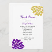 ロータスフラワーブライダルシャワー（紫） 招待状 (正面/裏面)