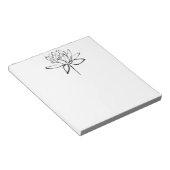 ロータスフラワーブラックアンドホワイトインクスケッチアート ノートパッド (アングル)